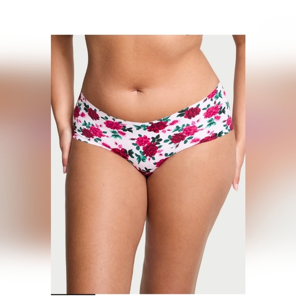 Victoria’s Secret No-Show Strappy Cheeky Panty White Winter Floral Size L (New) - Picture 1 of 5